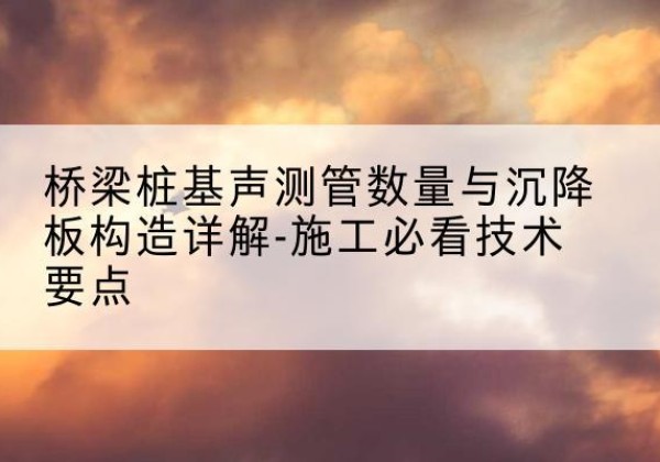 临西桩基需要预埋几根声测管？-桥梁桩基声测管数量与沉降板构造详解-施工必看技术要点